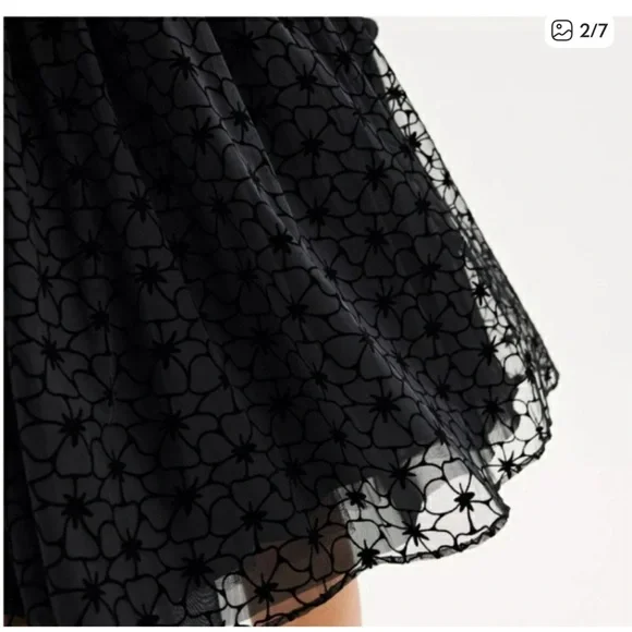 Draper James Black Floral burnout midi skirt - Picture 6 of 8
